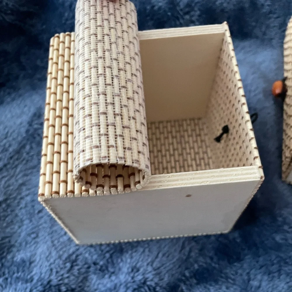 Miniature storage trunks Boho woven boxes or baskets All NEW